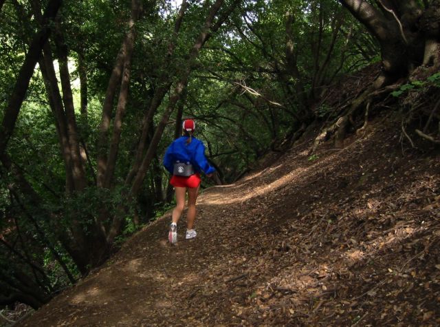 Gillian disappears down the trail