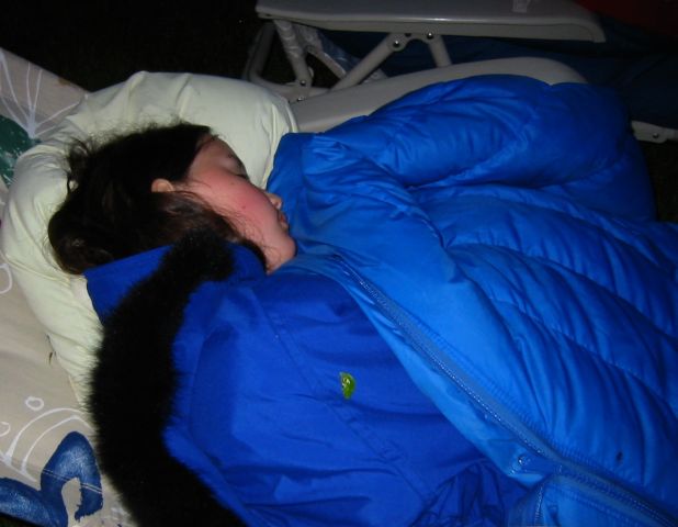 Catherine takes a well deserved nap (she paced over 20 miles!)