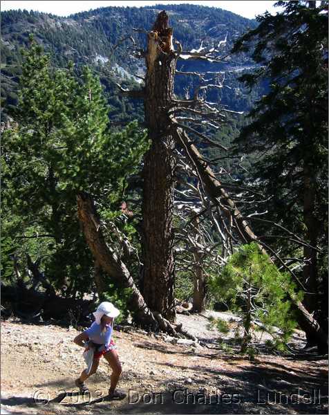 Gillian climbs up the trail