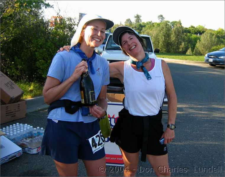 Celebrating Karen's first 50 miler