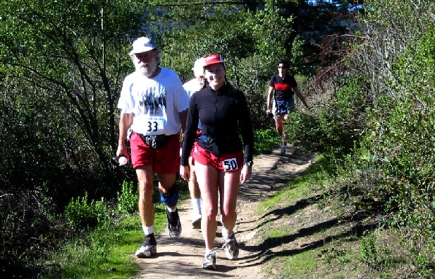 Climbing one of the many hills 