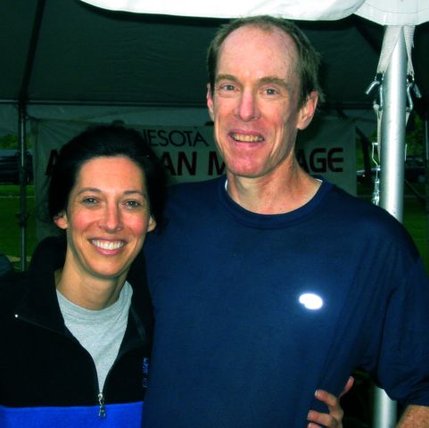 Scott Brockmeier (2nd place male, 126.41 miles) with Kathryn Bressandes