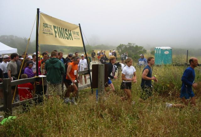 Through the starting chute