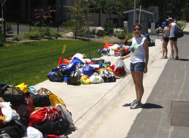 Gillian and the drop bags