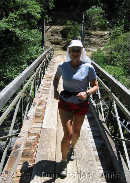 Gillian swingin' on the swinging bridge