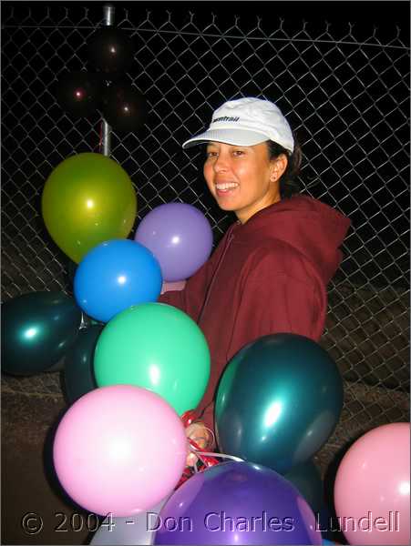 Laura Nagy putting up New Years decorations