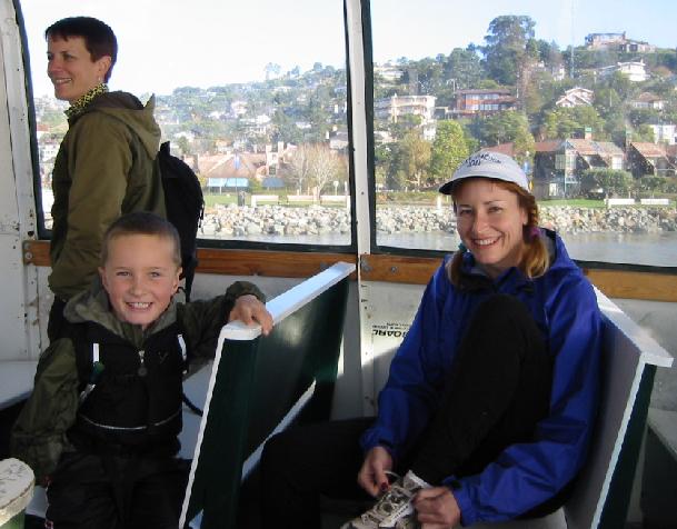 Sarah, Aaron & Gillian<br>Heading to Angel Island on Run Day