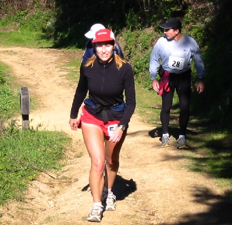 Gillian, at the top of a long climb