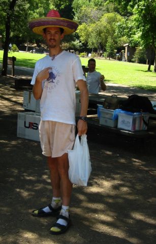 Charles Blakeney and his hat