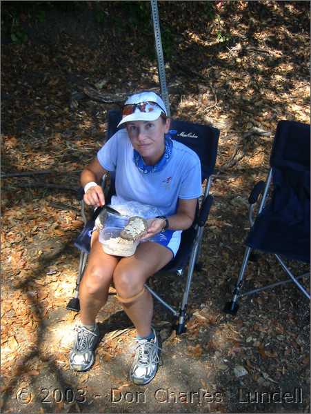 Gillian making tuna sandwiches